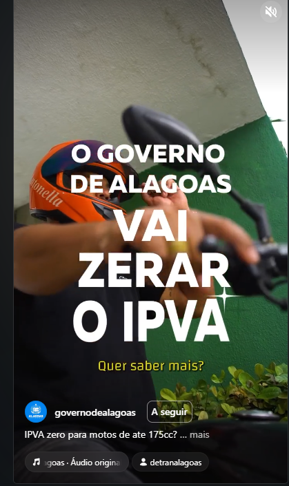 Print do Reel publicado no Instagram